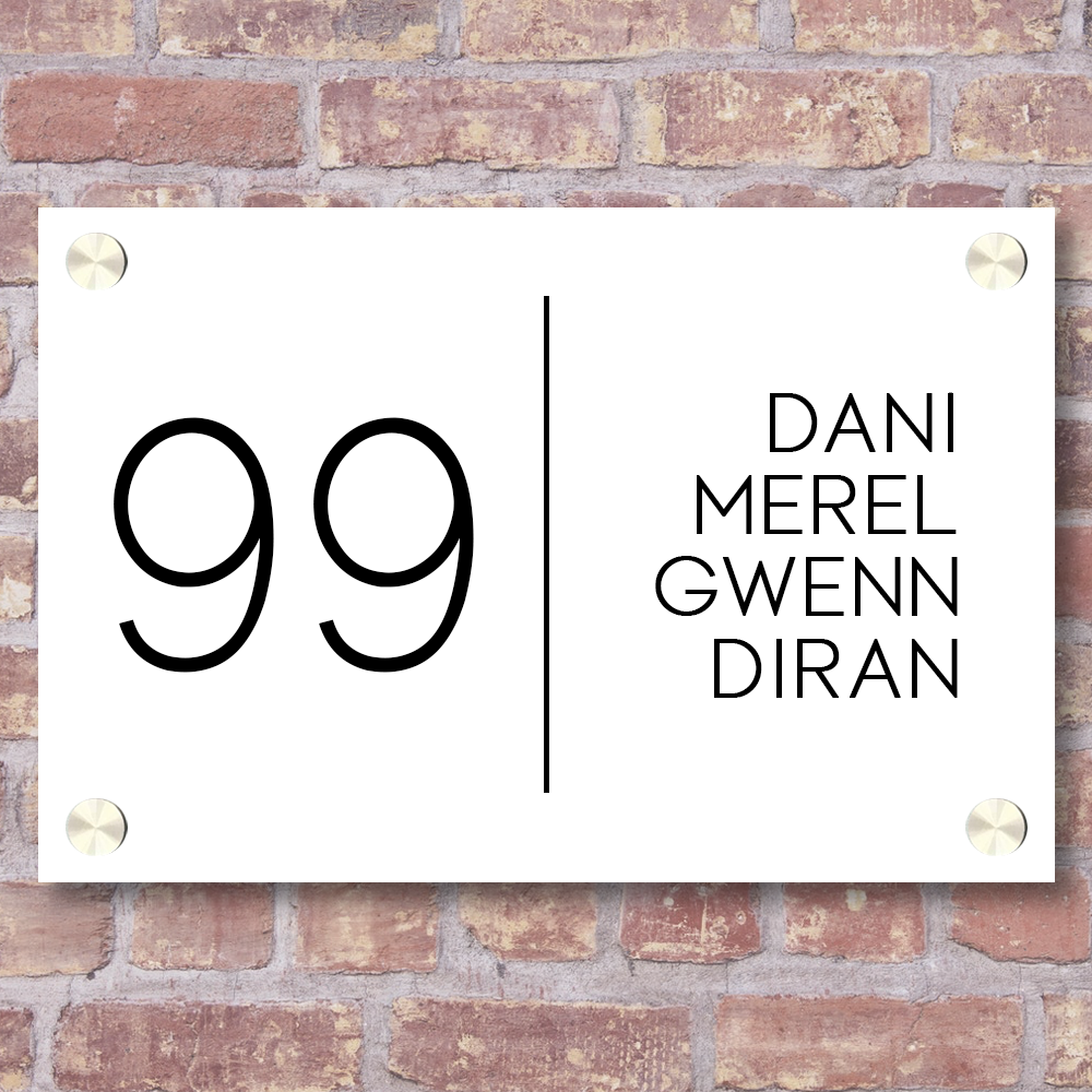 Label2X Naambordje rechthoek Naambordje rechthoek strak wit NBRH-002 woonaccessoires homedecoratie