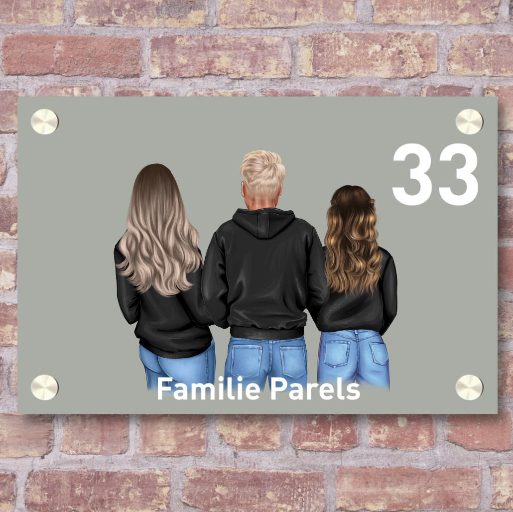 Label2X Naambordje rechthoek Naambordje voordeur rechthoek zelf samenstellen familie modern woonaccessoires homedecoratie