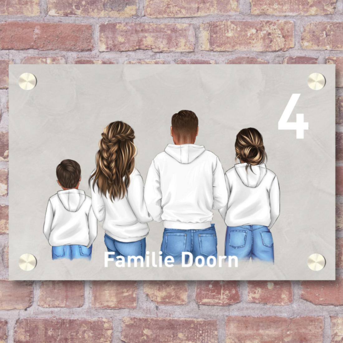 Label2X Naambordje rechthoek Naambordje voordeur rechthoek zelf samenstellen familie modern woonaccessoires homedecoratie