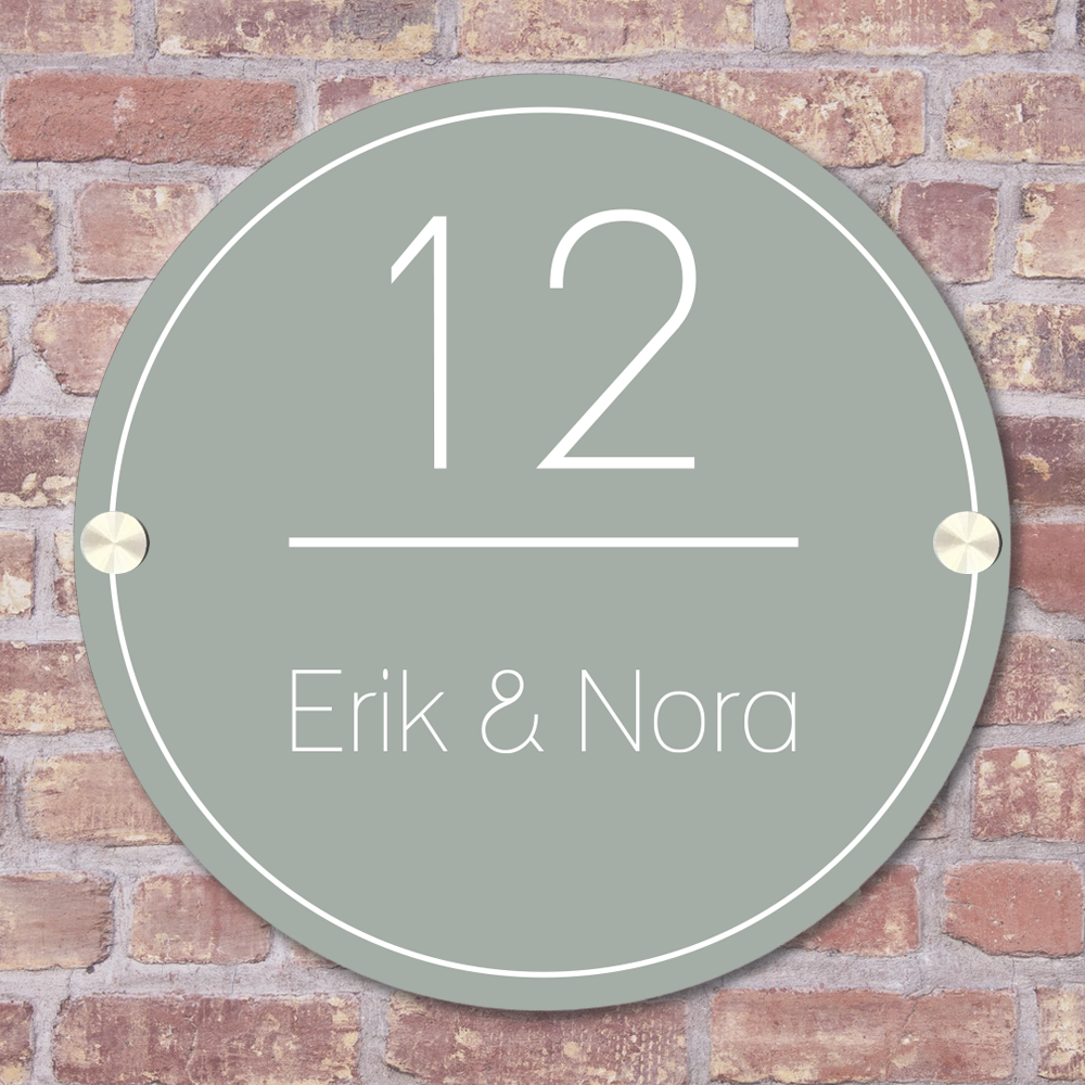 Label2X Naambordje rond Naambordje voordeur rond cirkel groen woonaccessoires homedecoratie