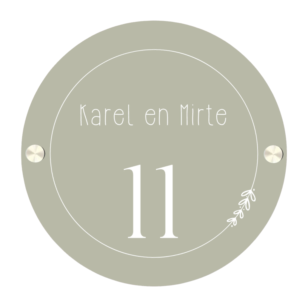 Label2X Naambordje rond Naambordje voordeur rond dreamy woonaccessoires homedecoratie