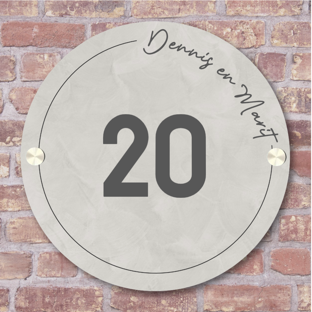 Label2X Naambordje rond Naambordje voordeur rond frame open woonaccessoires homedecoratie
