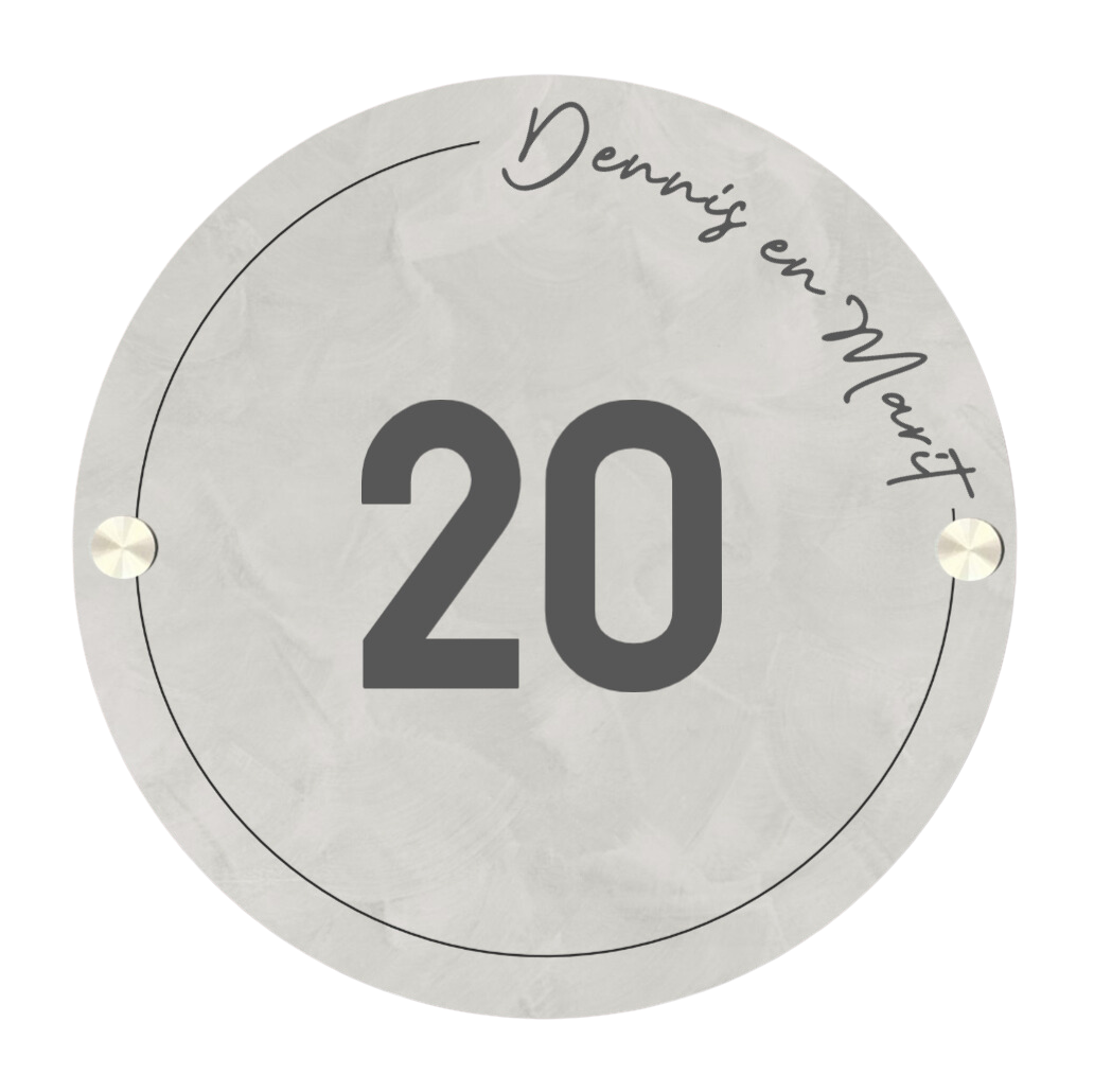 Label2X Naambordje rond Naambordje voordeur rond frame open woonaccessoires homedecoratie