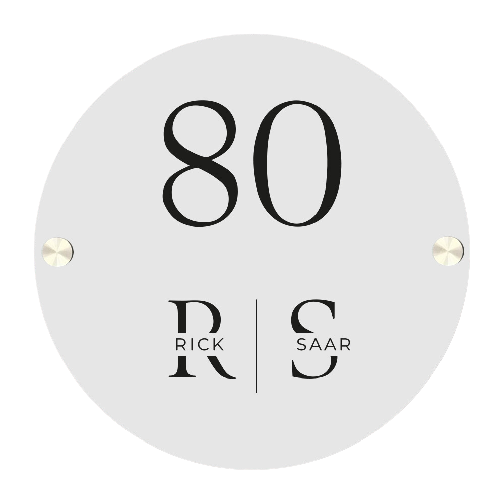 Label2X Naambordje rond Naambordje voordeur rond initialen woonaccessoires homedecoratie