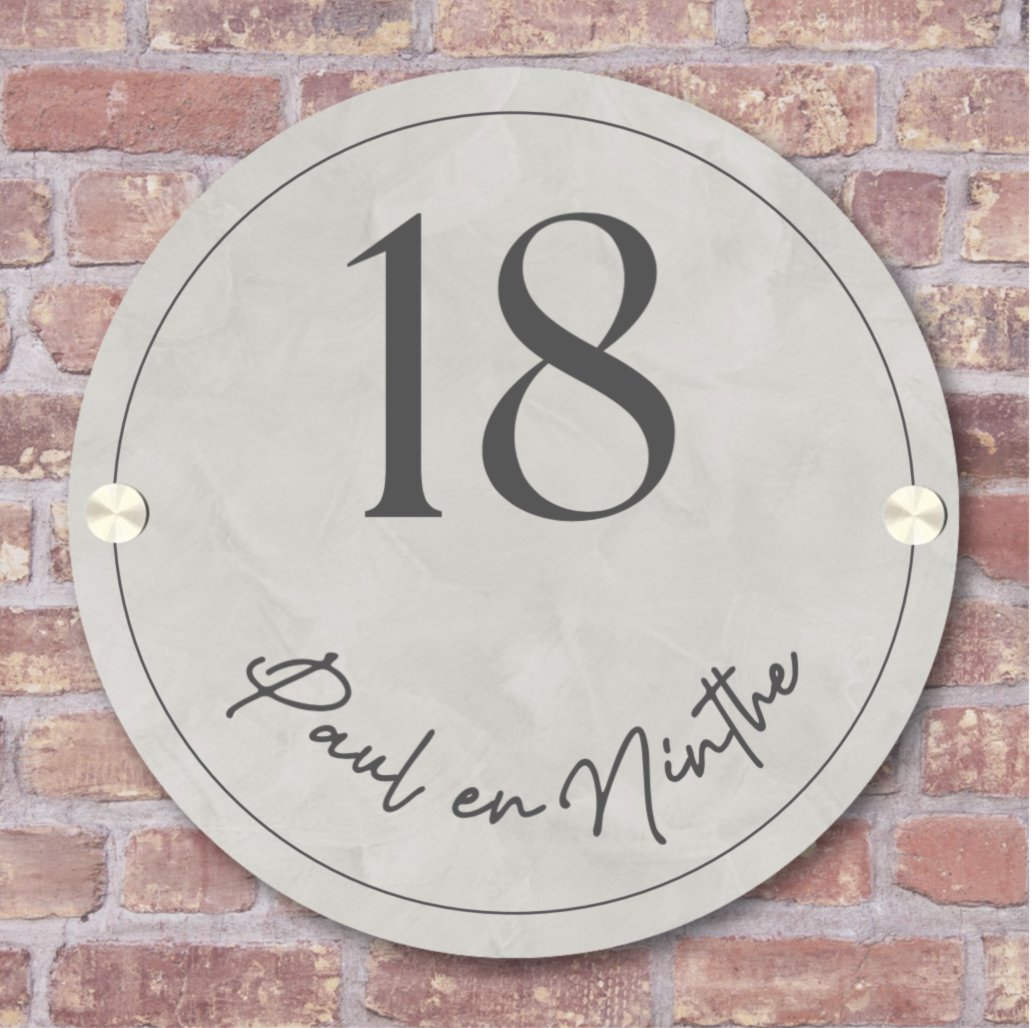 Label2X Naambordje rond Naambordje voordeur rond lijn woonaccessoires homedecoratie