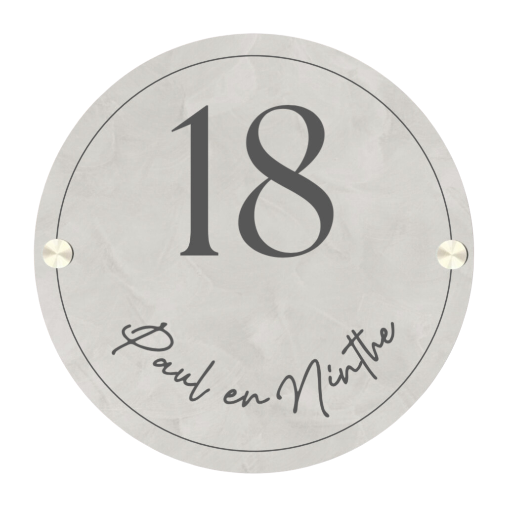 Label2X Naambordje rond Naambordje voordeur rond lijn woonaccessoires homedecoratie