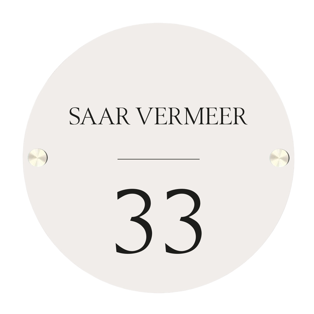 Label2X Naambordje rond Naambordje voordeur rond minimalistic woonaccessoires homedecoratie