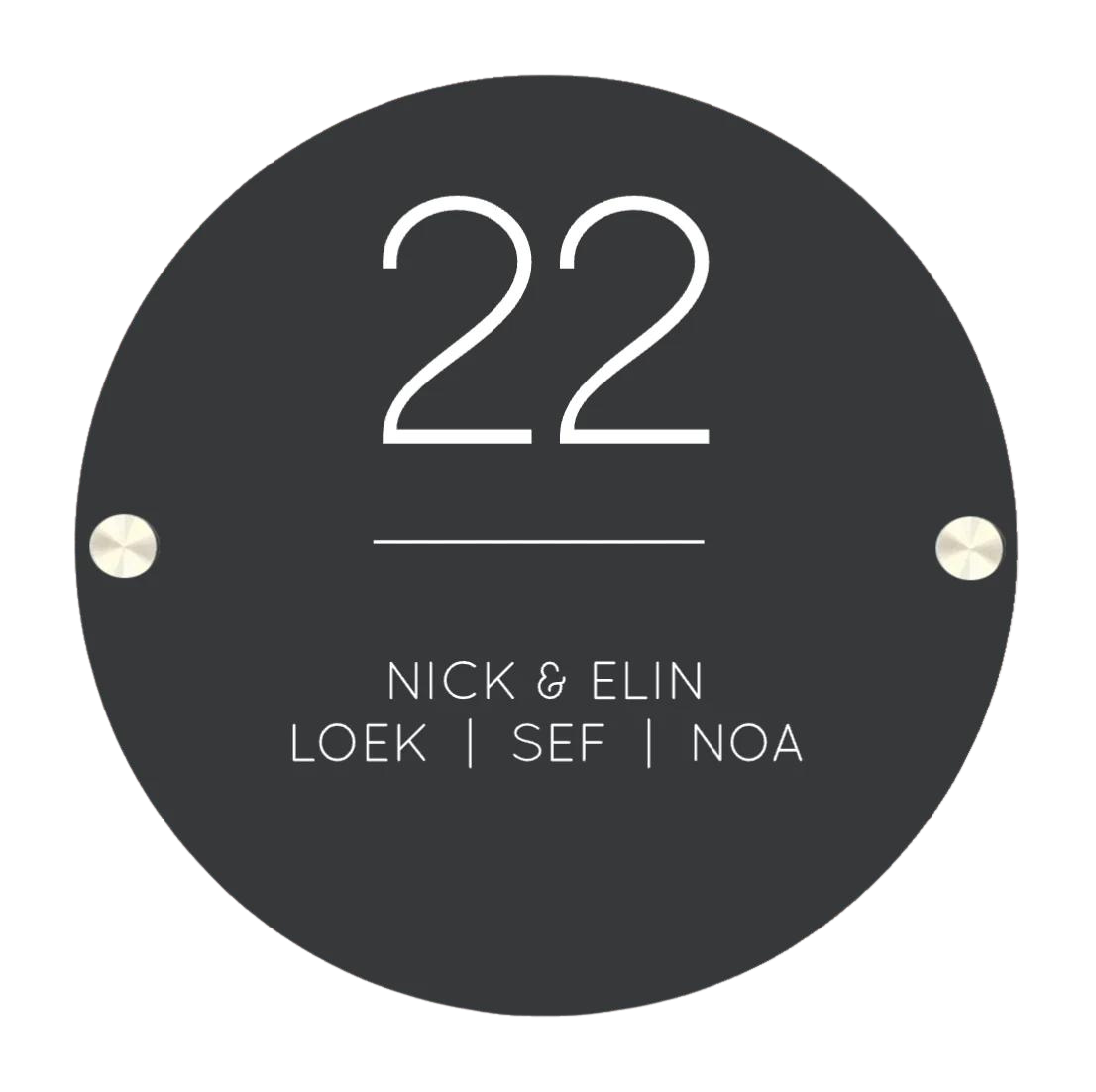 Label2X Naambordje rond Naambordje voordeur rond modern woonaccessoires homedecoratie