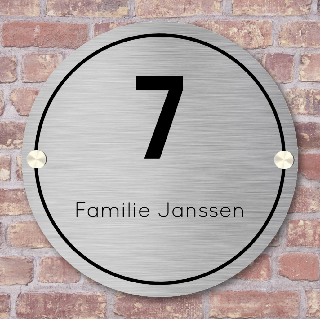 Label2X Naambordje rond Naambordje voordeur rond rvslook frame woonaccessoires homedecoratie