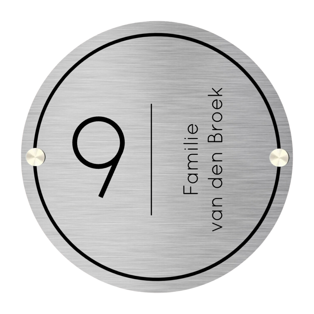 Label2X Naambordje rond Naambordje voordeur rond rvslook verticaal woonaccessoires homedecoratie