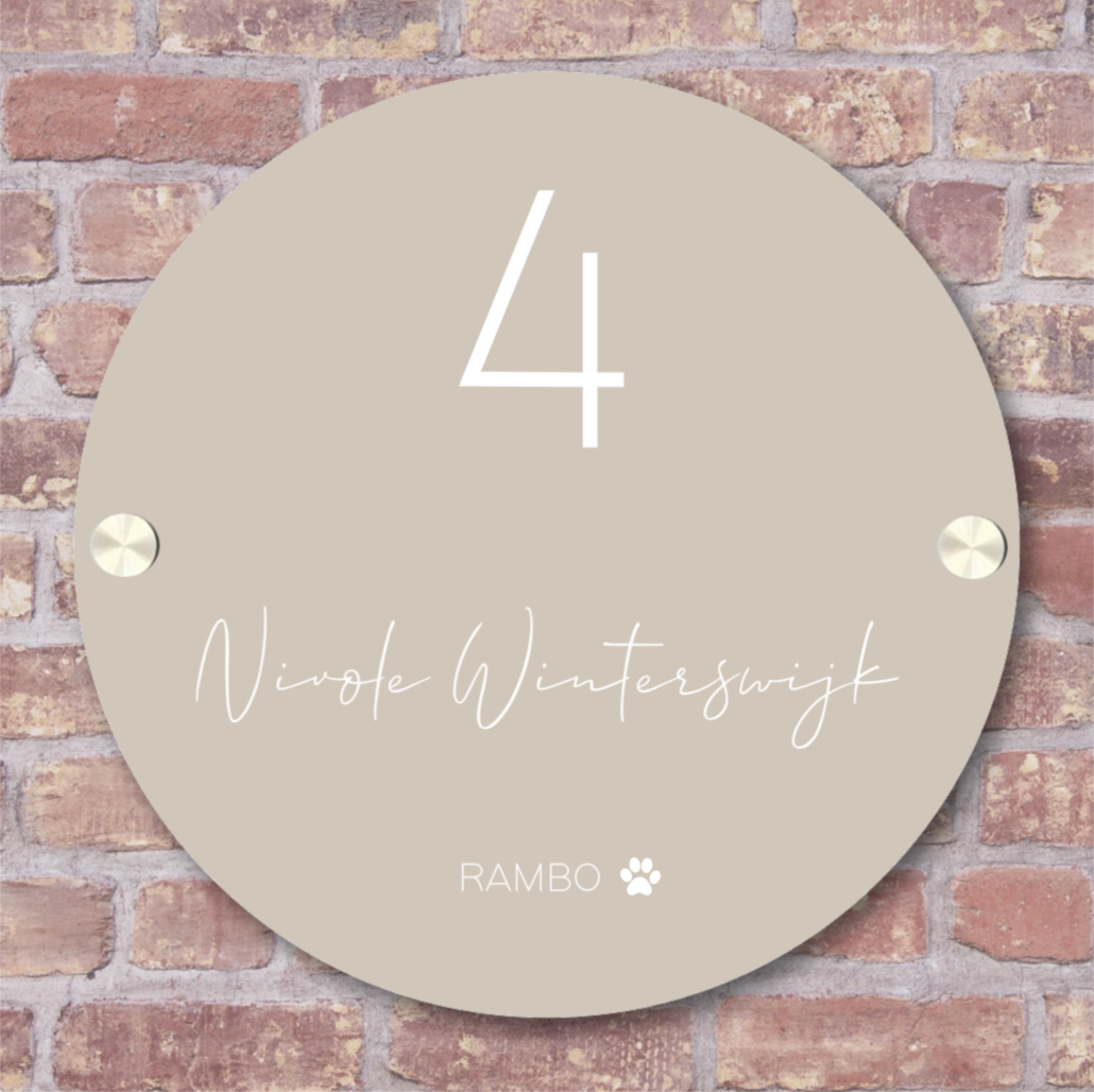 Label2X Naambordje rond Naambordje voordeur rond spring woonaccessoires homedecoratie