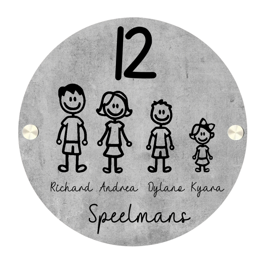 Label2X Naambordje rond Naambordje voordeur rond zelf samenstellen familie woonaccessoires homedecoratie