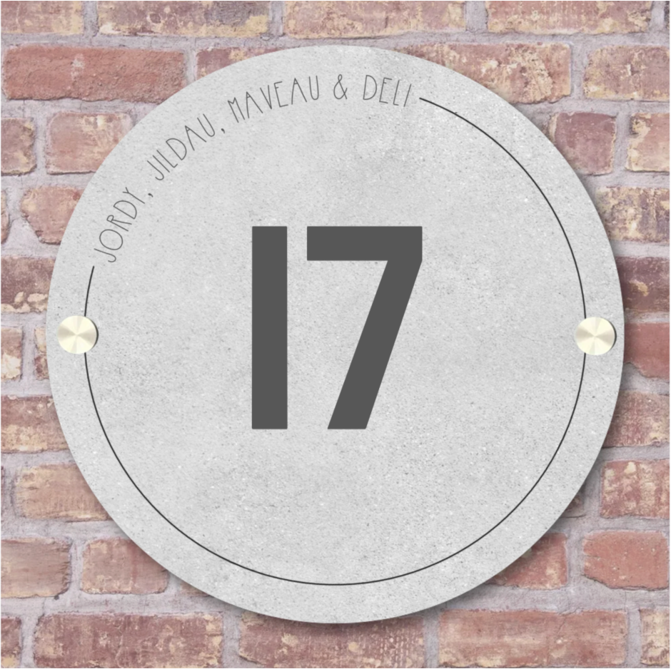 Label2X Naambordje rond Naambordje voordeur ronding namen woonaccessoires homedecoratie