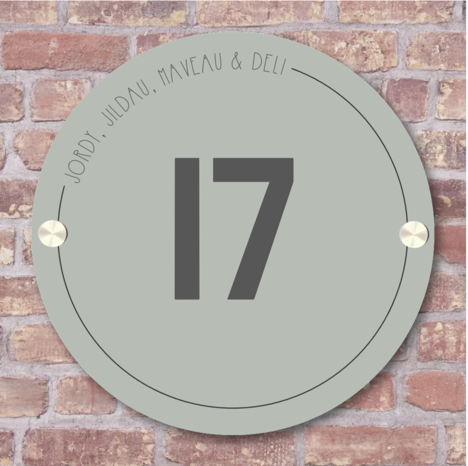 Label2X Naambordje rond Naambordje voordeur ronding namen woonaccessoires homedecoratie