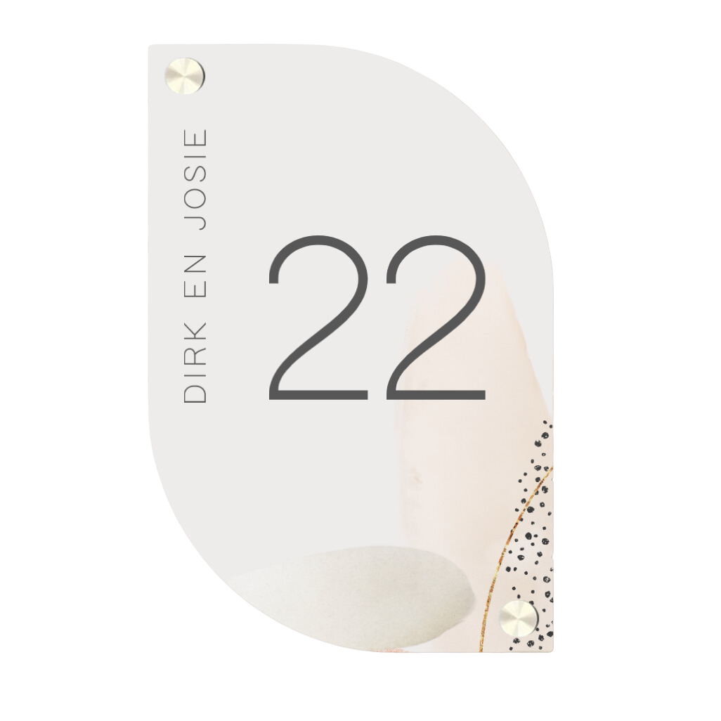 Label2X Naambordje scandi Naambordje voordeur scandi leaf abstract woonaccessoires homedecoratie