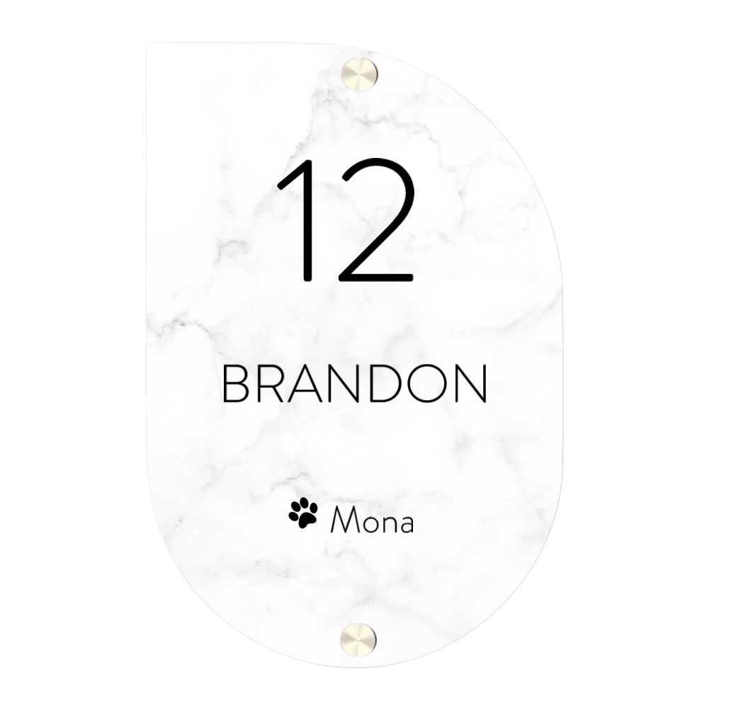 Label2X Naambordje scandi Naambordje voordeur scandi marmer woonaccessoires homedecoratie