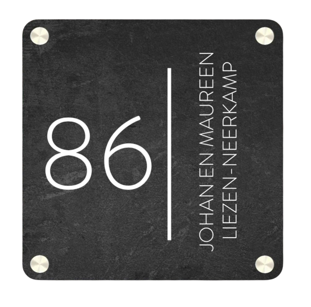 Label2X Naambordje vierkant Naambordje voordeur vierkant afgeronde hoeken woonaccessoires homedecoratie