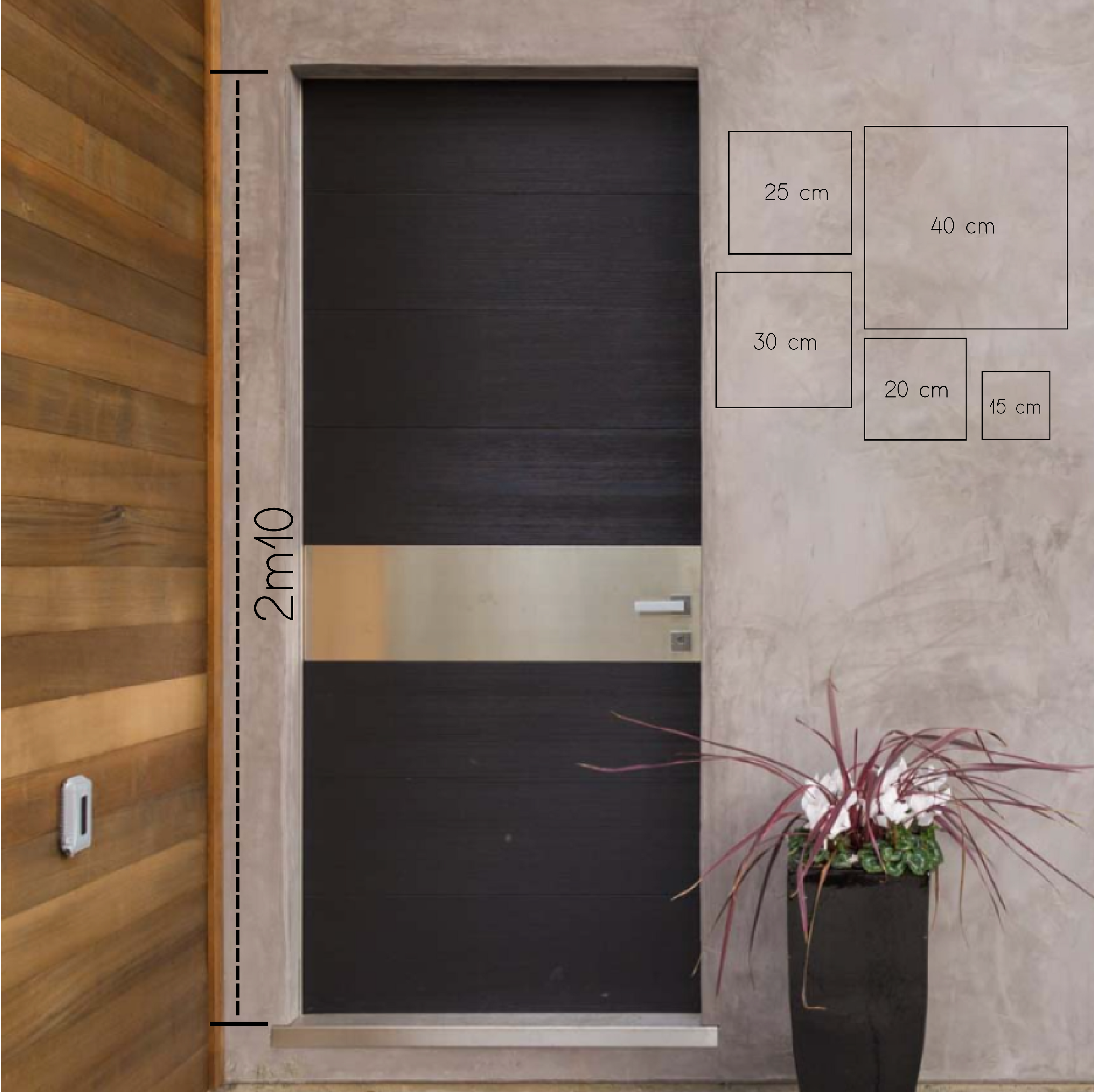 Label2X Naambordje vierkant Naambordje voordeur vierkant betonlook thin woonaccessoires homedecoratie