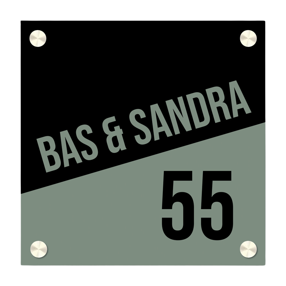Label2X Naambordje vierkant Naambordje voordeur vierkant block mint woonaccessoires homedecoratie