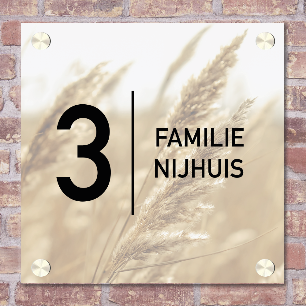 Label2X Naambordje vierkant Naambordje voordeur vierkant bold grain woonaccessoires homedecoratie