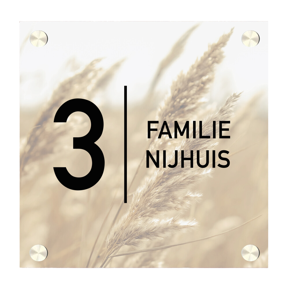 Label2X Naambordje vierkant Naambordje voordeur vierkant bold grain woonaccessoires homedecoratie