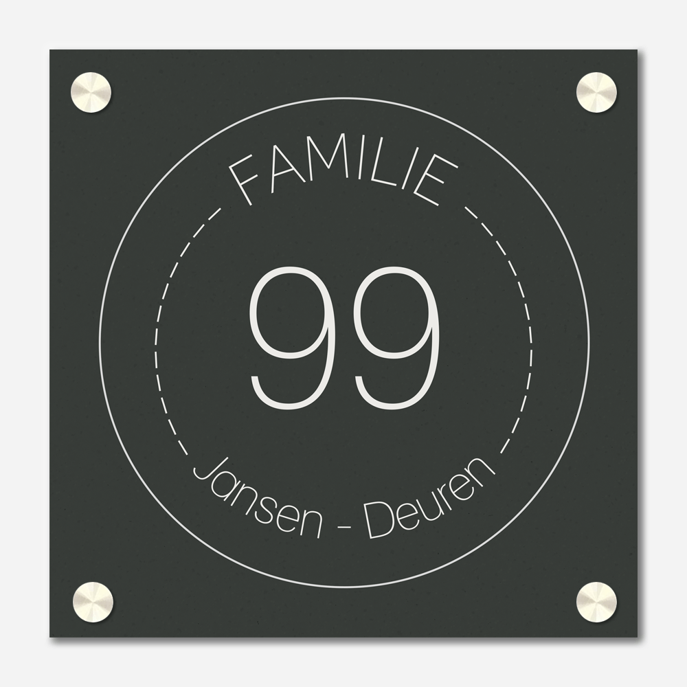 Label2X Naambordje vierkant Naambordje vierkant familie cirkel old green