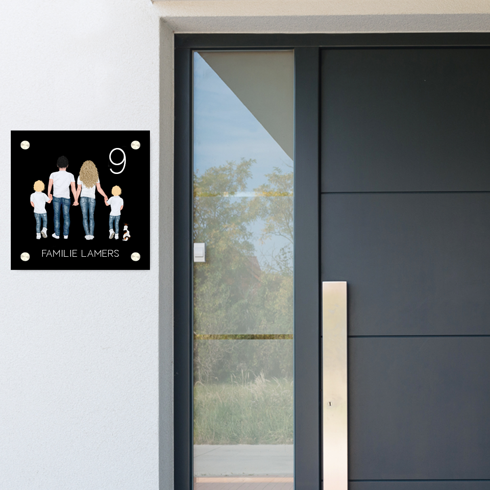 Label2X Naambordje vierkant Naambordje familie vierkant strak woonaccessoires homedecoratie