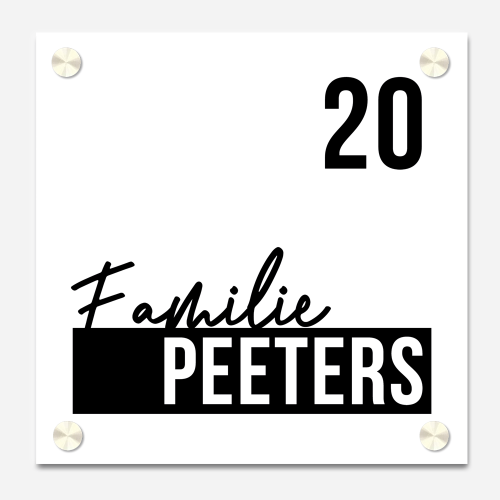 Label2X Naambordje vierkant Naambordje vierkant handwritten wit