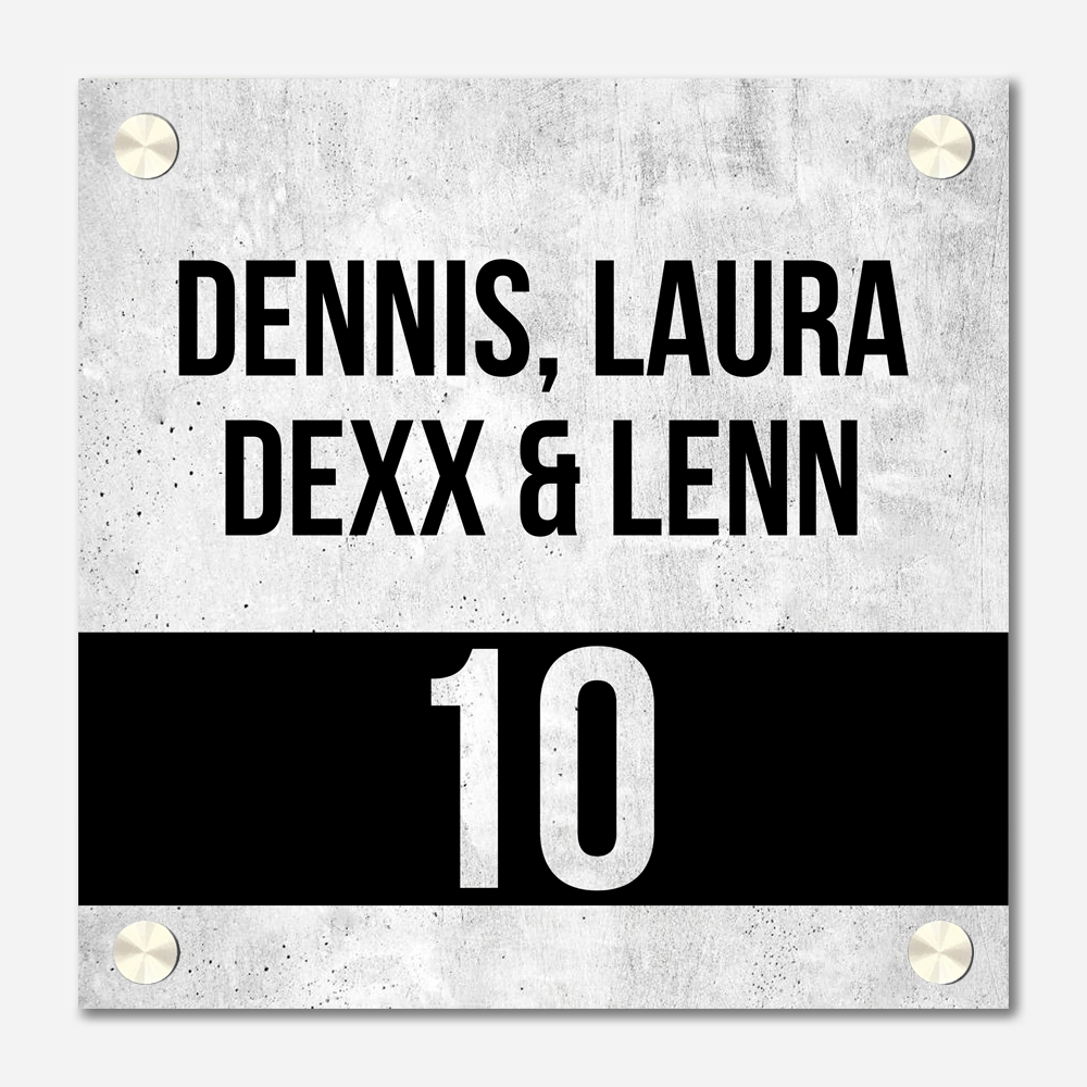 Label2X Naambordje vierkant Naambordje voordeur vierkant licht betonlook woonaccessoires homedecoratie