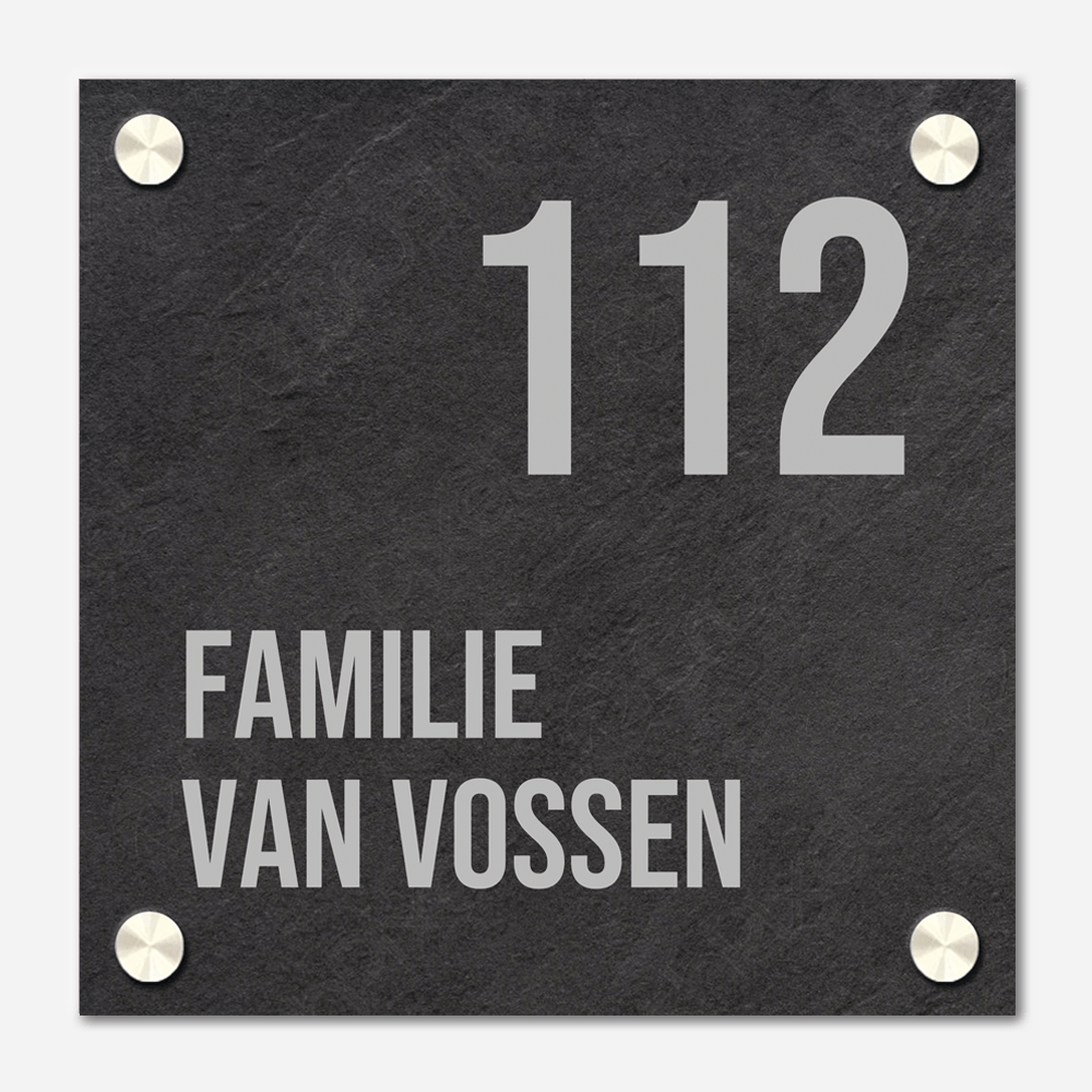 Label2X Naambordje vierkant Naambordje voordeur vierkant natuursteenlook woonaccessoires homedecoratie