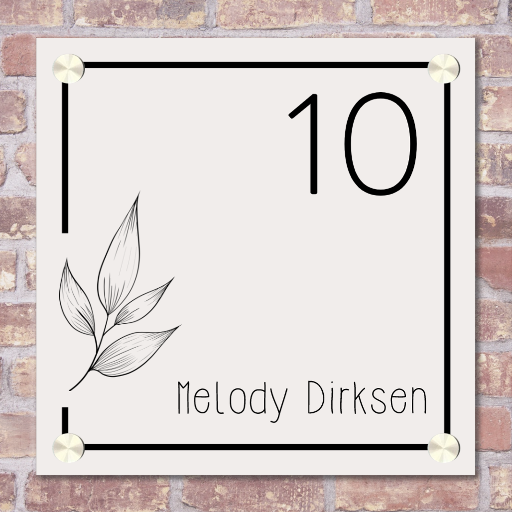 Label2X Naambordje vierkant Naambordje voordeur vierkant open frame woonaccessoires homedecoratie