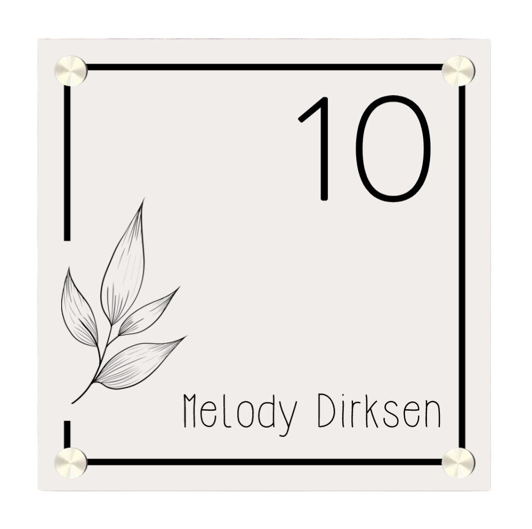 Label2X Naambordje vierkant Naambordje voordeur vierkant open frame woonaccessoires homedecoratie