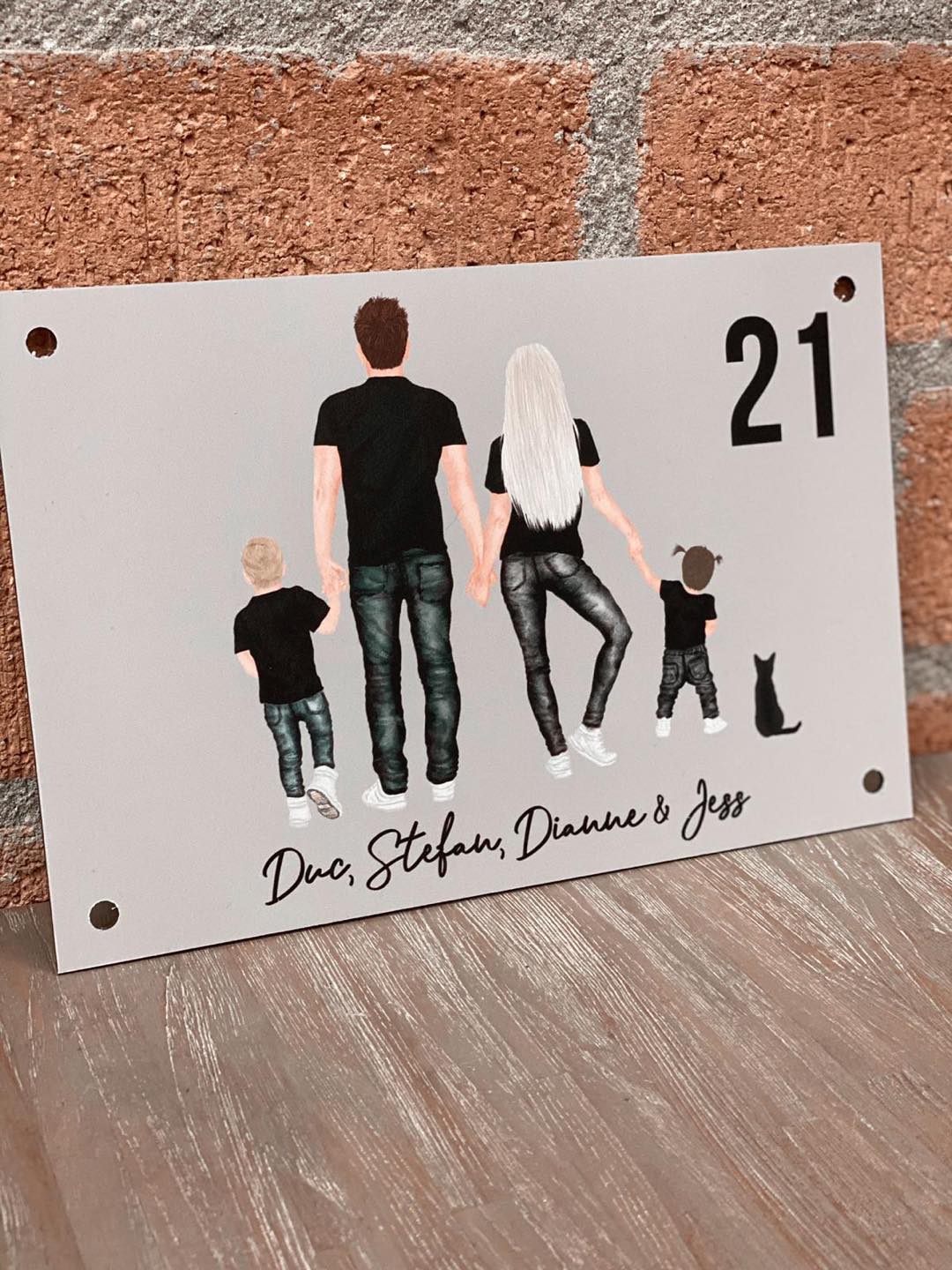 Label2X Naambordje vierkant Naambordje voordeur vierkant zelf samenstellen familie deluxe woonaccessoires homedecoratie