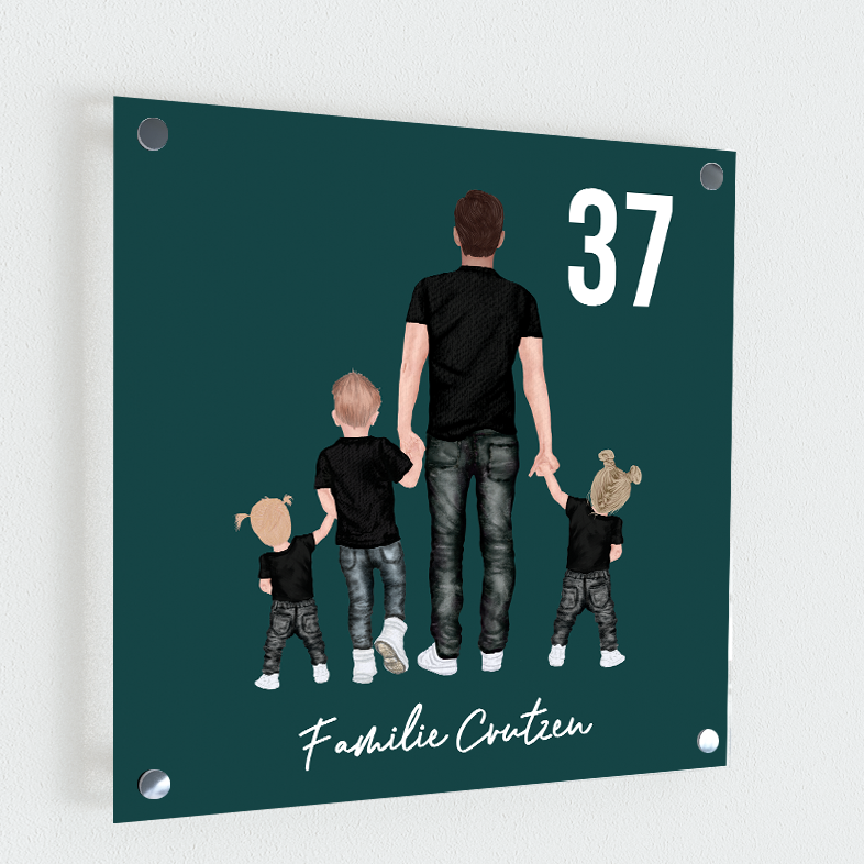 Label2X Naambordje vierkant Naambordje voordeur vierkant zelf samenstellen familie deluxe woonaccessoires homedecoratie