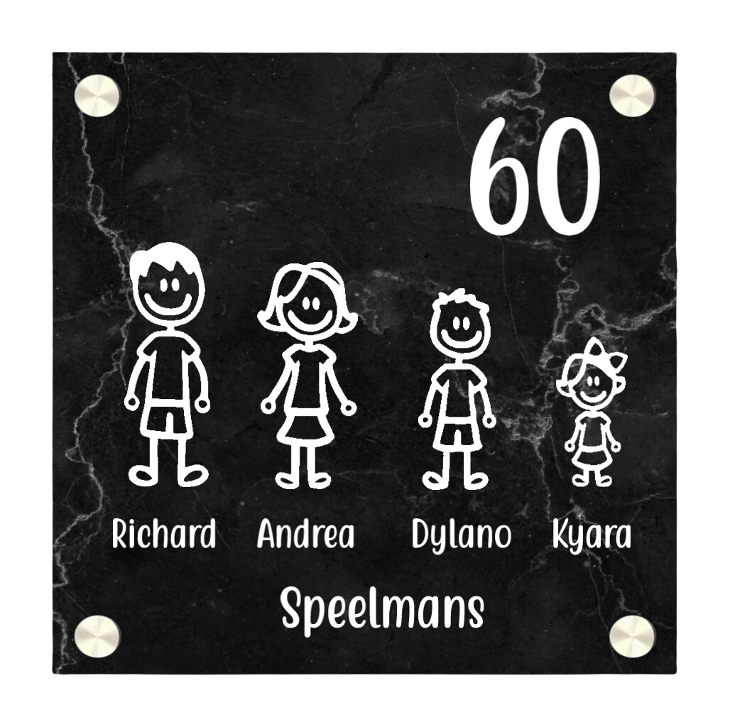 Label2X Naambordje vierkant Naambordje voordeur vierkant zelf samenstellen familie woonaccessoires homedecoratie