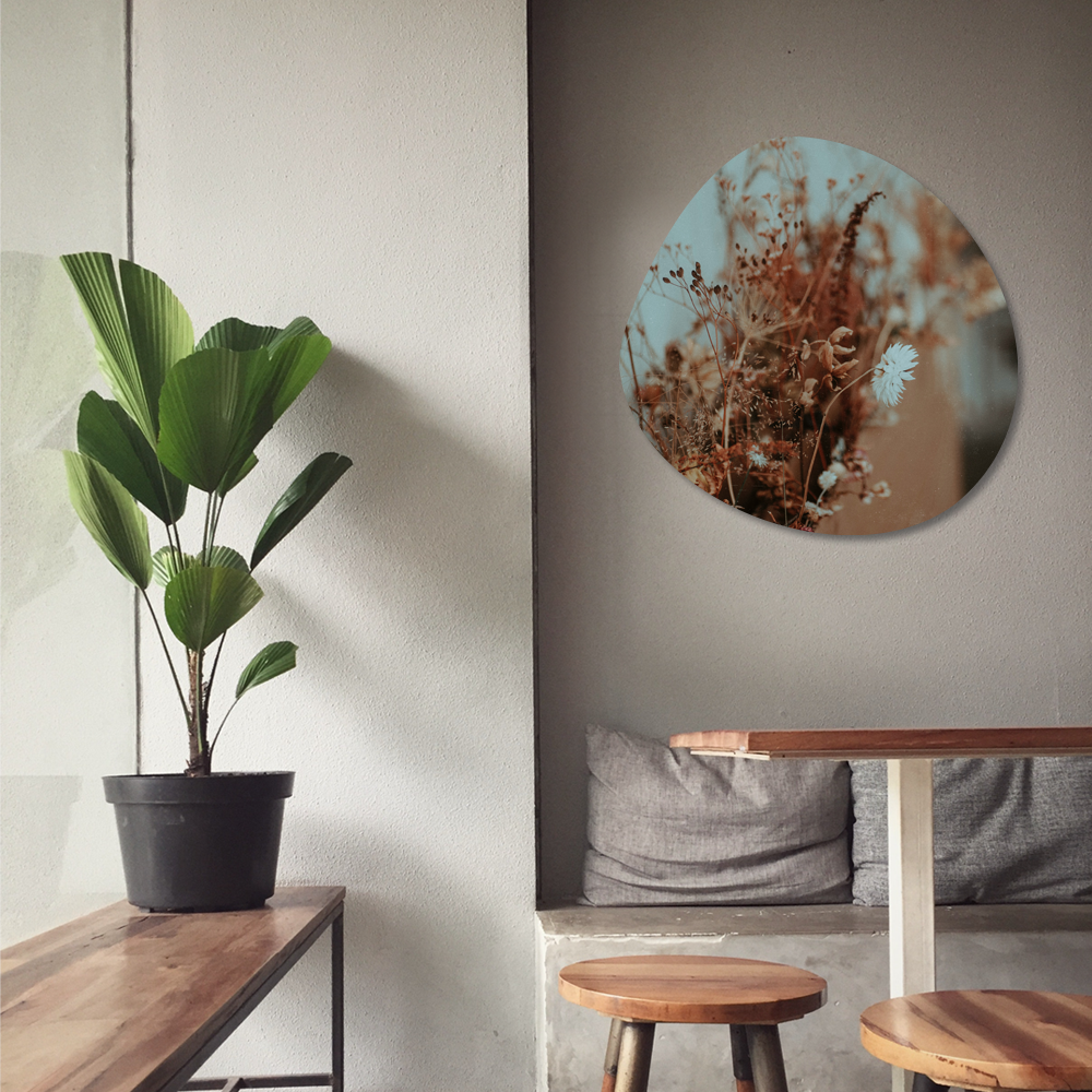 Label2X Muurvorm organisch Organische vorm vintage flower woonaccessoires homedecoratie