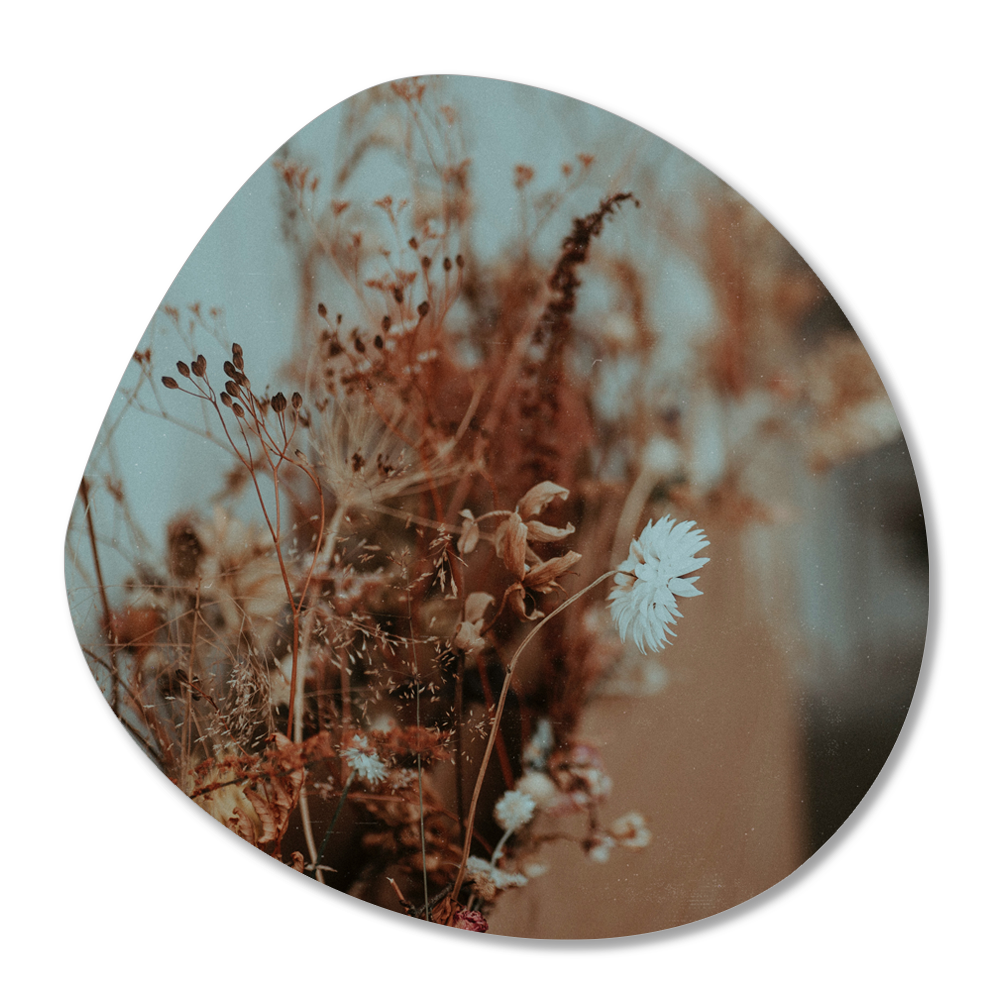 Label2X Muurvorm organisch Organische vorm vintage flower woonaccessoires homedecoratie