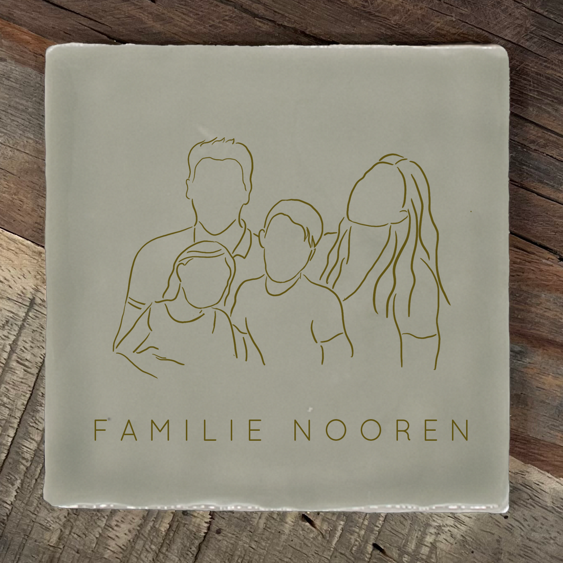 Label2X Tegeltje eigen lijntekening woonaccessoires homedecoratie