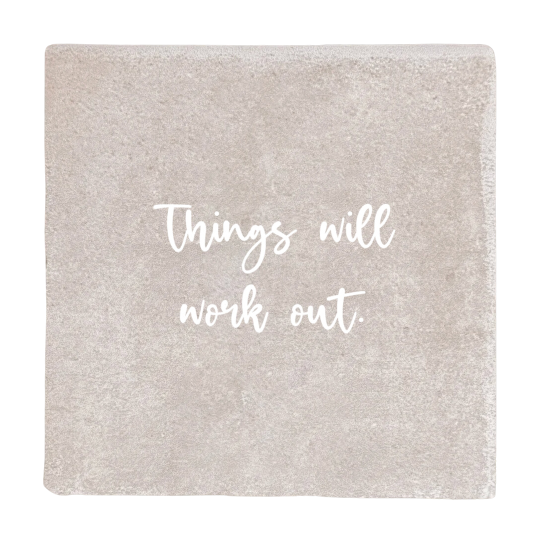 Label2X Tegeltje things will work out woonaccessoires homedecoratie