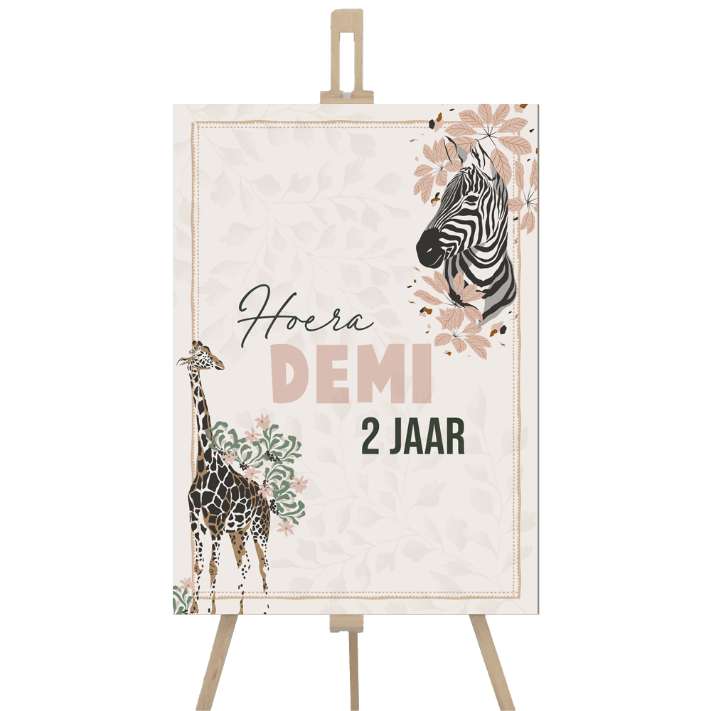 Label2X Welkomstbord verjaardag jungle WBV-002 woonaccessoires homedecoratie