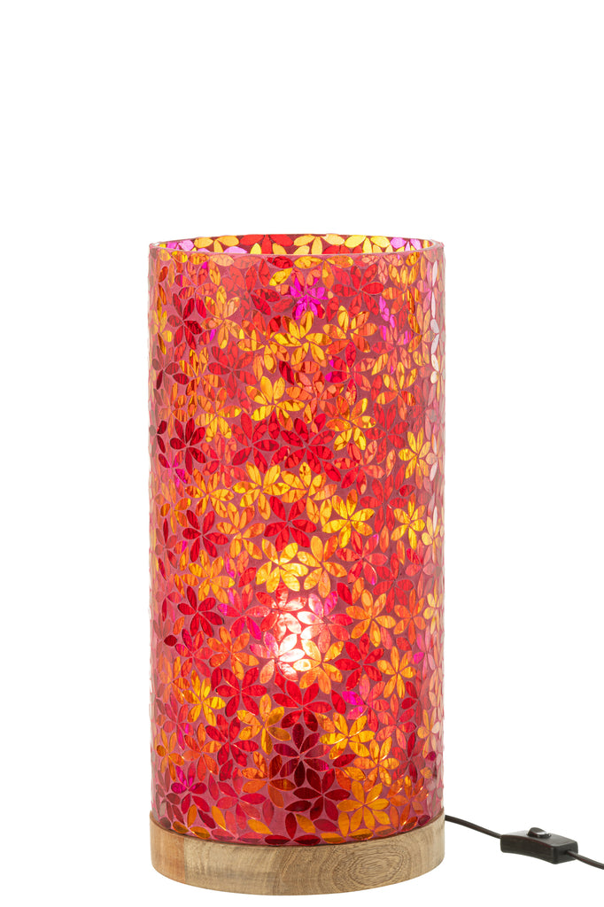 Lamp Tafel Bloem Mozaïek Glas Roze Groot