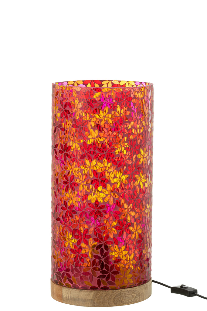 Lamp Tafel Bloem Mozaïek Glas Roze Groot