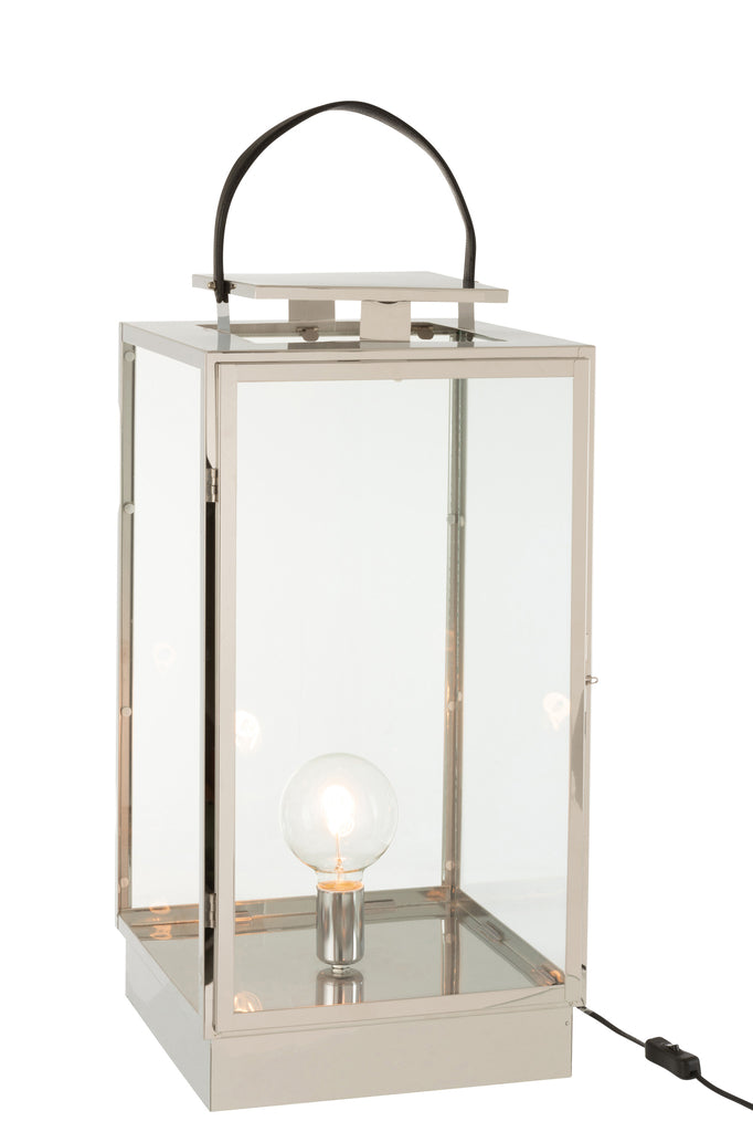 Lantaarnlamp Metaal/Glas Zilver