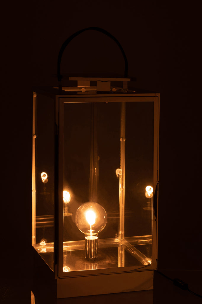 Lantaarnlamp Metaal/Glas Zilver