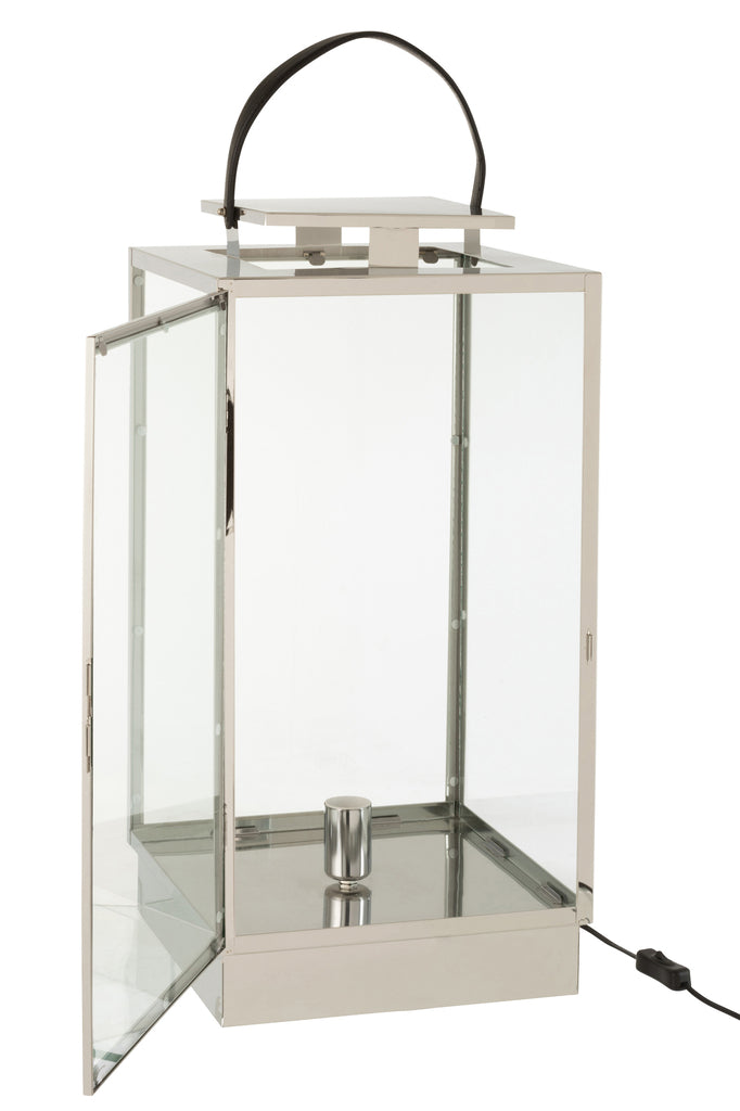 Lantaarnlamp Metaal/Glas Zilver