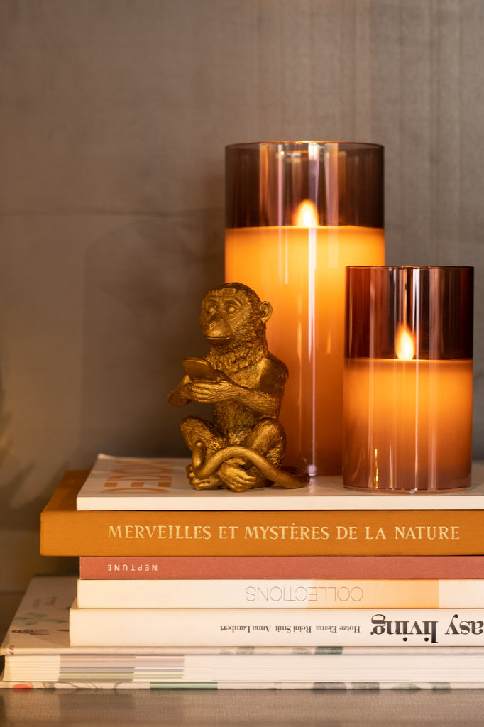 Ledlamp Schijnend Glas Bruin Klein
