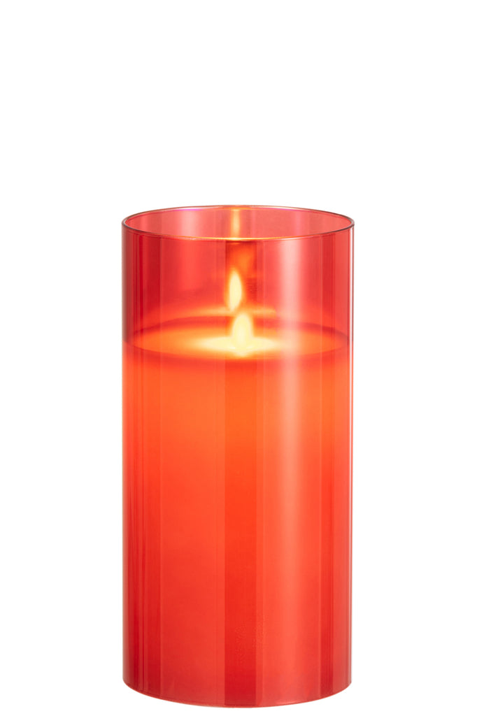 Ledlamp Schijnend Glas Rood Middelgroot