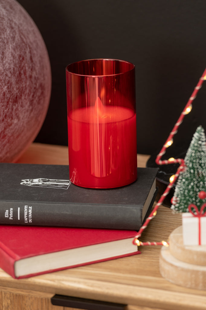 Ledlamp Schijnend Glas Rood Klein
