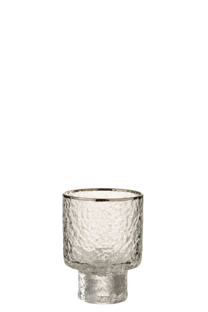 J-Line Glas met onregelmatige vorm Transparant/Zilver