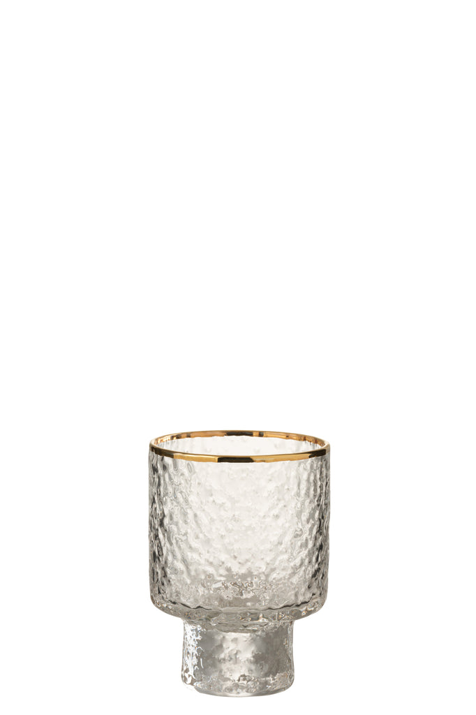 J-Line Glas met onregelmatige vorm Transparant/Goud